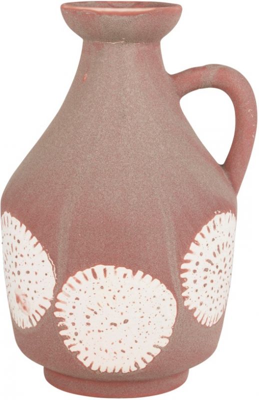 Ваза    VASE CALCI PINK+WHITE 14X14X23CM EARTHENWARE COTE TABLE, арт.: 34722