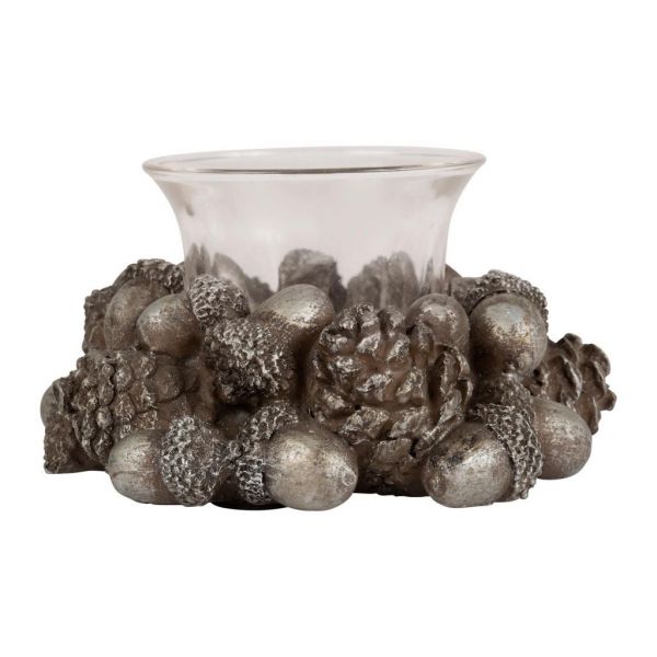 ПОДСВЕЧНИК PIGNE  T LIGHT HOLDER PINECONES SOUBOI SILVER GREY D11H6 COTE TABLE, Арт.:34742