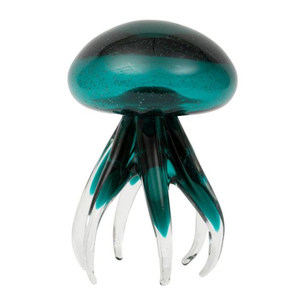 ПРЕДМЕТЫ ИНТЕРЬЕРА/ДЕКОР   DECORATIVE JELLYFISH AMARRES TRQ D12.5XH19.5 GLASS COTE TABLE, Арт.: 34836