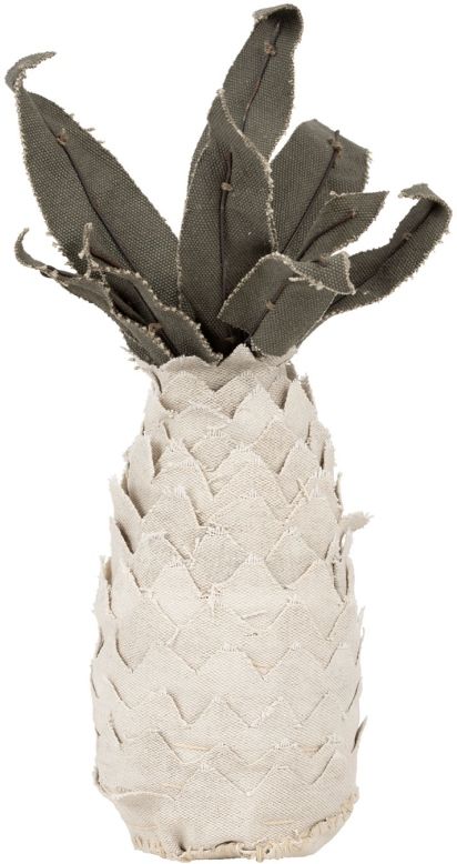 ПРЕДМЕТЫ ИНТЕРЬЕРА/ДЕКОР   DECO PINEAPPLE EGEE IVORY+GREEN D8XH30CM FABRIC COTE TABLE, Арт.: 34858