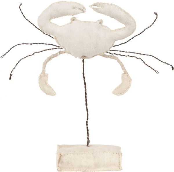 ПРЕДМЕТЫ ИНТЕРЬЕРА/ДЕКОР   DECO CRAB EGEE IVORY 30X5XH30CM RECYCLED FABRIC COTE TABLE, Арт.: 34863