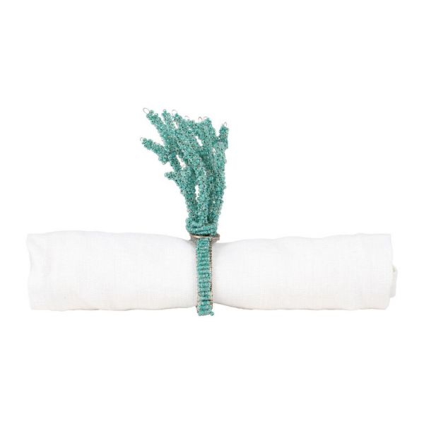 КОЛЬЦО ДЛЯ САЛФЕТКИ NAPKIN RING ESTRAN TURQUOISE 5.5X3CM IRON+GLASS COTE TABLE, АРТИКУЛ 34892