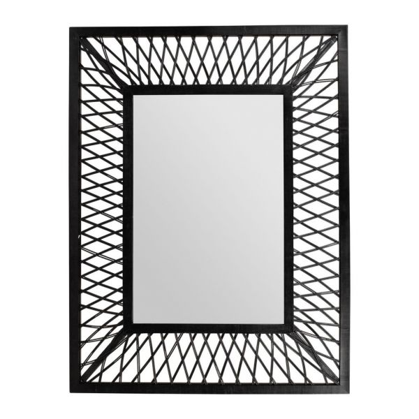 Зеркало  MIRROR SANUKI BLACK 72X94X7CM BAMBOO+FIR WOOD COTE TABLE, Арт.: 34934