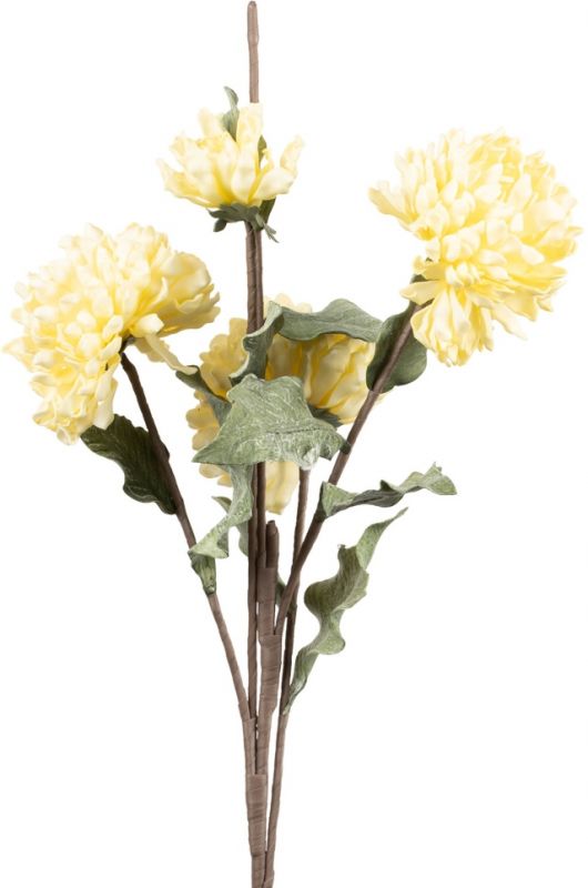 ЦВЕТОК ДЕКОРАТИВНЫЙИСКУССТВЕННЫЙ FLOWER DAHLI FLEUR PALE YELLOW H100CM EVA+IRON COTE TABLE, АРТИКУЛ 34985