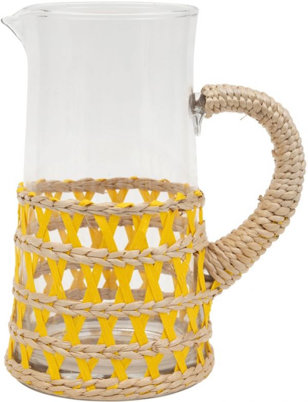 Кувшин JUG LACIS YELLOW 2L 18.5X12.5XH24.5CM GLASS+PAPER COTE TABLE, лето лимонад АРТИКУЛ 35003