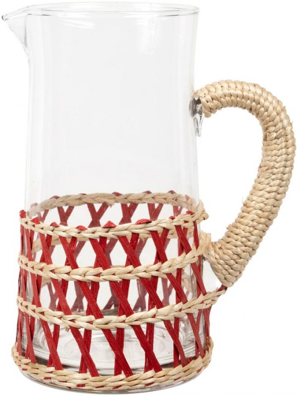 Кувшин JUG LACIS RED 2L 18.5X12.5XH24.5CM GLASS+PAPER COTE TABLE, лето лимонад АРТИКУЛ 35004