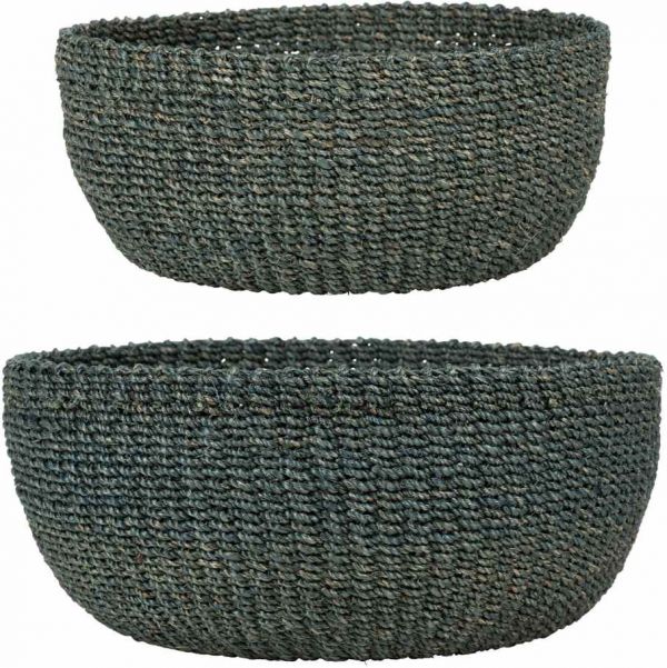 КОРЗИНКА   FRUIT BASKE X2 ABAKA SEA GREEN D32X14+D27X12 ABACA COTE TABLE, Арт.: 35089