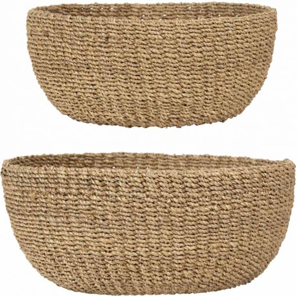 КОРЗИНКА   FRUIT BASKET X2 ABAKA SAND D32XH14+D27XH12CM ABACA COTE TABLE, Арт.: 35091