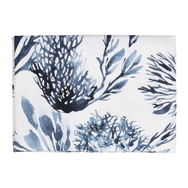 СКАТЕРТЬ  TABLECLOTH BAY WHITE+BLUE 160X160CM COTTON COTE TABLE, АРТИКУЛ 35114