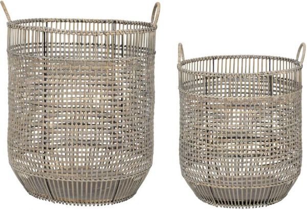 НАБОР КОРЗИН BASKET X2 ELUMINEA NAT D38XH50+D34XH44 BAMBOO+IRON COTE TABLE, Арт.: 35207