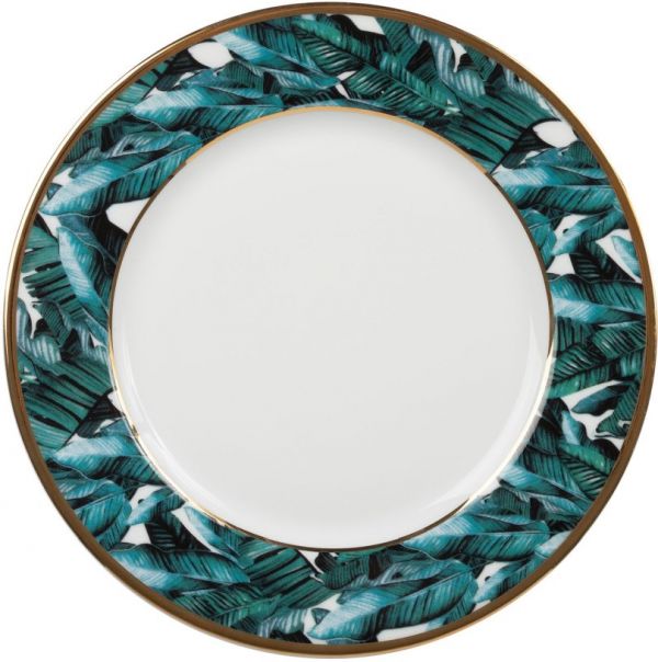 ТАРЕЛКА ДЕСЕРТНАЯ DESSERT PLATE GINGER JUNGLE EMERALD+GOLD D20 PORCE COTE TABLE, АРТИКУЛ 35400