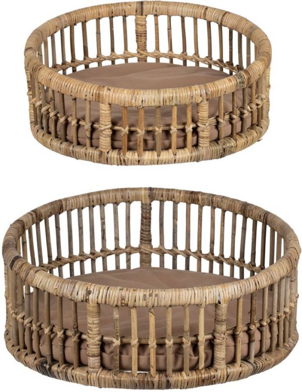 НАБОР КОРЗИН ДЛЯ СОБАКИ DOG BASKET X2 ASIE NAT D57XH26+D50XH15CM RATTAN COTE TABLE, Арт.: 35506