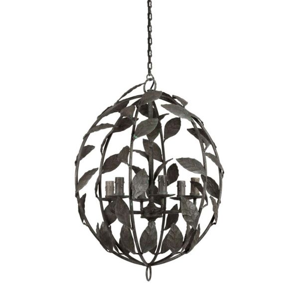 ЛЮСТРА 6 ЛАМП, COTE TABLE, CEILING LIGHT 6 LIGHT EMPIRE GREY D55H67-E14 IRON, Арт.:  35602