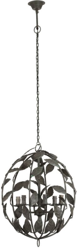 ЛЮСТРА 6 ЛАМП, COTE TABLE, CEILING LIGHT 6 LIGHT EMPIRE GREY D55H67-E14 IRON, Арт.:  35602