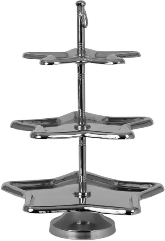 Этажерка для выпечки, CAKE HOLDER 3L ELEGANT GREY 38X38XH48 ALUMINIUM ,Cote Table ,Арт.: 35878