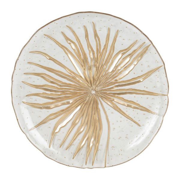 ТАРЕЛКА DINNER PLATE MAJORQUE GOLD D28CM GLASS COTE TABLE, АРТИКУЛ 36293