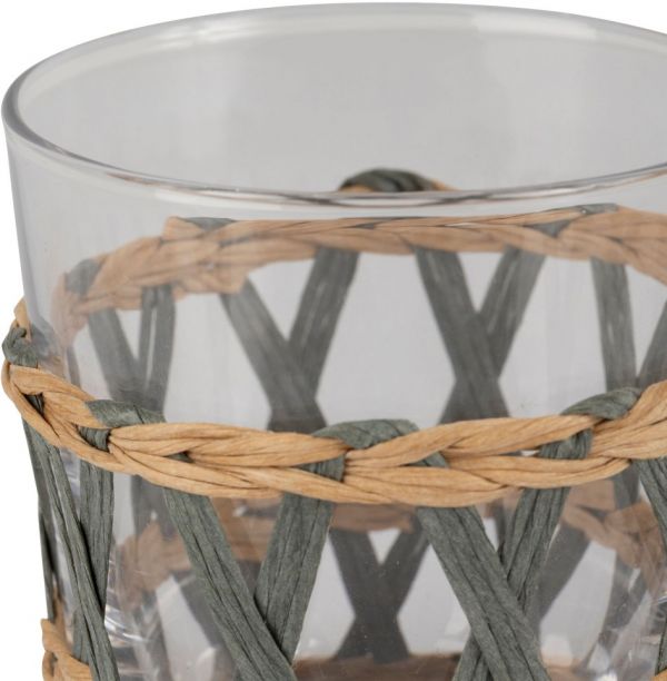 СТАКАН, COTE TABLE, TUMBLER LACIS GREY 25CL-D8XH9.5CM GLASS+PAPER, лето лимонад АРТИКУЛ 36463