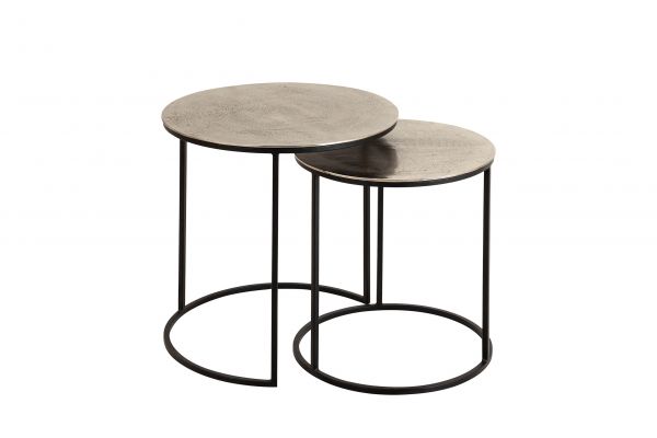 СТОЛ КОФЕЙНЫЙ, НАБОР ИЗ 2 ШТ.,, COTE TABLE, NEST OF 2 TABLE FELIA SLVER D41H52+D49H46 ALU+IRON, Арт.: 36479