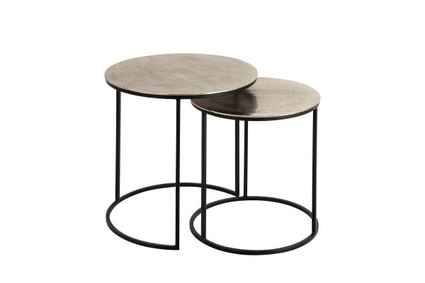 СТОЛ КОФЕЙНЫЙ, НАБОР ИЗ 2 ШТ.,, COTE TABLE, NEST OF 2 TABLE FELIA SLVER D41H52+D49H46 ALU+IRON, Арт.: 36479 