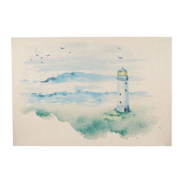 Картина LIGHTHOUSE BLUE+GREEN 150X100CM LINEN+MDF, Арт.: 36496