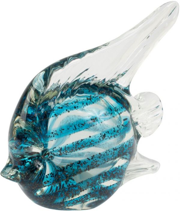 ПРЕДМЕТЫ ИНТЕРЬЕРА/ДЕКОР РЫБА, COTE TABLE, DECORATIVE DISCUS AMARRES BLUE 14X6XH15CM GLASS, Арт.: 36502