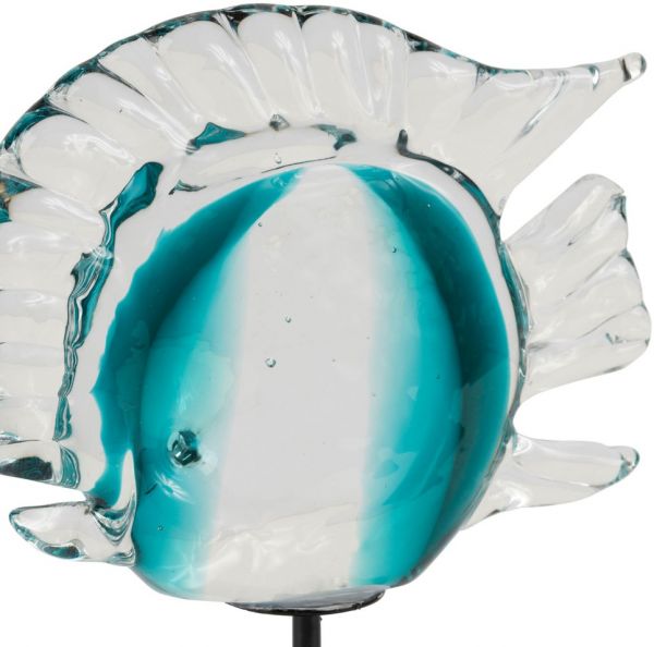 ПРЕДМЕТЫ ИНТЕРЬЕРА/ДЕКОР, COTE TABLE, DECO DISCUS AMARRES TURQUOISE 12.5X6XH20CM GLASS, Арт.: 36504