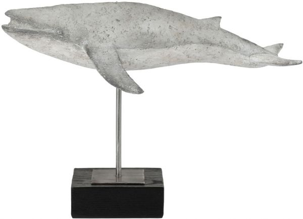 ПРЕДМЕТЫ ИНТЕРЬЕРА/ДЕКОР, COTE TABLE, DECO WHALE APIA GREY 44X17XH32 POLYRESIN+METAL, Арт.: 36518