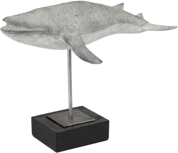 ПРЕДМЕТЫ ИНТЕРЬЕРА/ДЕКОР, COTE TABLE, DECO WHALE APIA GREY 44X17XH32 POLYRESIN+METAL, Арт.: 36518