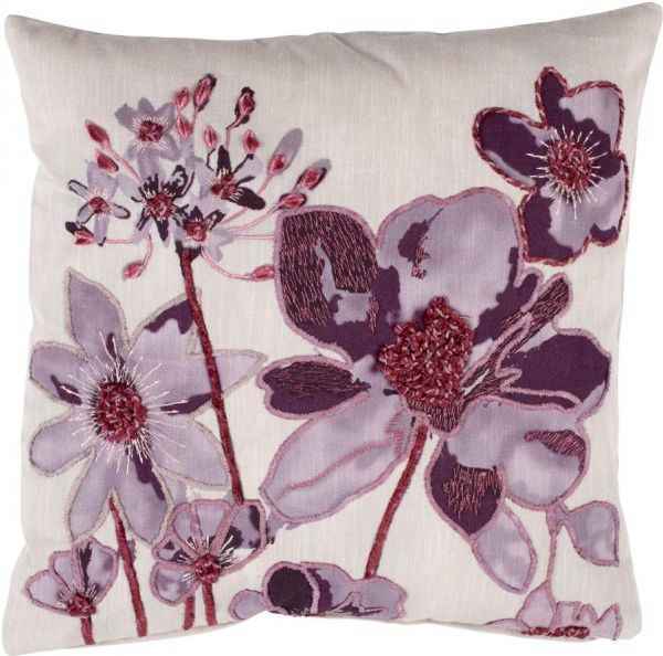 ЧЕХОЛ НА ПОДУШКУ, COTE TABLE, CUSHION COVER FLORISYA PURPLE+WHITE 45X45CM COTTON, АРТИКУЛ 36575