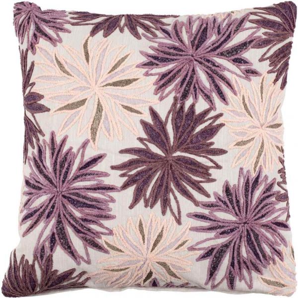 ЧЕХОЛ НА ПОДУШКУ, COTE TABLE, CUSHION COVER FLORISYA PURPLE+BEIGE 45X45CM COTTON, АРТИКУЛ 36576