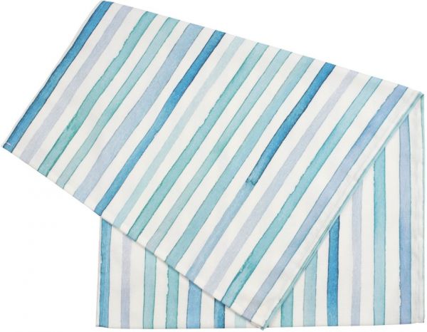 ДОРОЖКА НА СТОЛ РАНЕР, COTE TABLE, TABLE RUNNER PETIPA TURQUOISE+WHITE 160X50 COTTON, АРТИКУЛ 36591