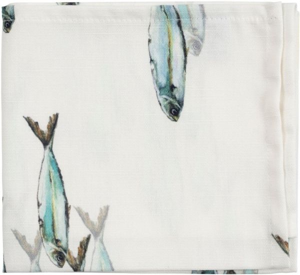 КОЛЬЦО ДЛЯ САЛФЕТКИ, COTE TABLE, NAPKIN RIVIERE SEA GREEN+WHITE 35X35CM COTTON, АРТИКУЛ 36595