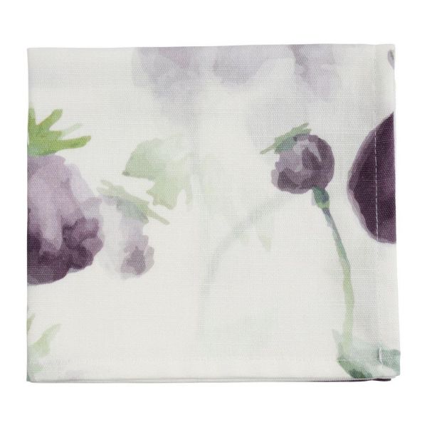 САЛФЕТКА, COTE TABLE, NAPKIN PAVOT MAUVE+WHITE 35X35CM COTTON, АРТИКУЛ 36613