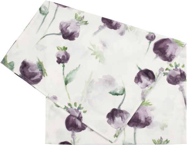 ДОРОЖКА НА СТОЛ РАНЕР, COTE TABLE, TABLE RUNNER PAVOT MAUVE+WHITE 160X50CM COTTON, АРТИКУЛ 36615