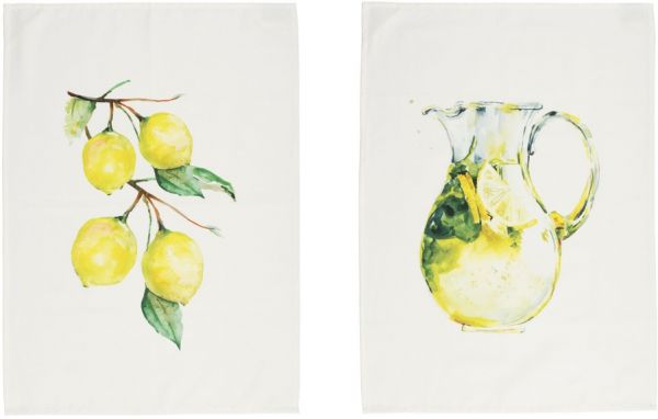 ПОЛОТЕНЦЕ КУХОННОЕ НАБОР ИЗ 2 ШТ.,, COTE TABLE, лето лимонад KITCHEN TOWEL X2 CITRONNADE YELLOW 50X70CM COTTON, АРТИКУЛ 36621