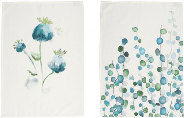 ПОЛОТЕНЦЕ КУХОННОЕ НАБОР ИЗ 2 ШТ.,, COTE TABLE, KITCHEN TOWEL X2 CAMPAGNE BLUE+WHITE 50X70 COTTON, АРТИКУЛ 36622