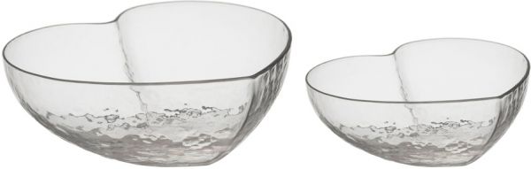 САЛАТНИК НАБОР ИЗ 2 ШТ.,, COTE TABLE, HEART CEREAL BOWL X2 PERNILLE 15X13H5+12X9H5 GLASS, АРТИКУЛ 36645