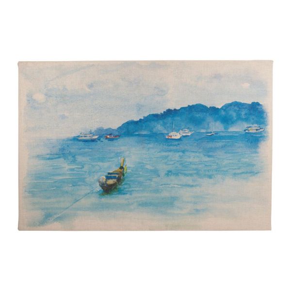 Картина PIROGUE BLUE 150X100CM LINEN+MDF, Арт.: 36646