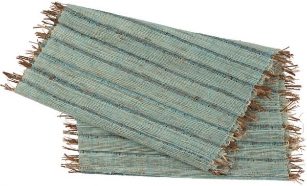 ДОРОЖКА НА СТОЛ РАНЕР, COTE TABLE, TABLE RUNNER VEGETAL BLUE GREY 183X33CM RAMIE, АРТИКУЛ 36729