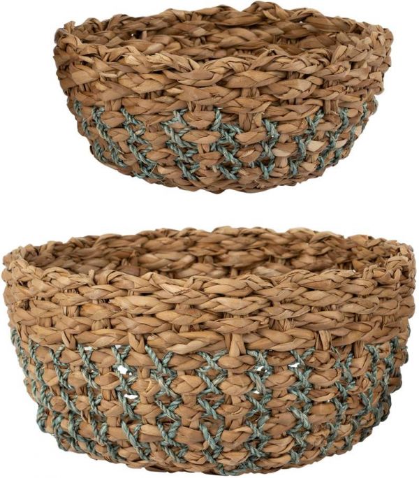 КОРЗИНА НОБОР ИЗ 2 ШТ.,, COTE TABLE, BASKET X2 BORD-MER NT+BLUE GM/PM ABACA+BROWN GRASS, Арт.: 36783