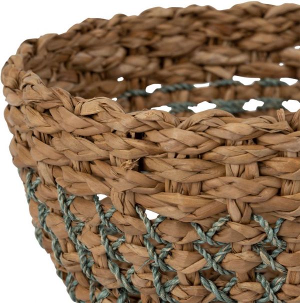 КОРЗИНА НОБОР ИЗ 2 ШТ.,, COTE TABLE, BASKET X2 BORD-MER NT+BLUE GM/PM ABACA+BROWN GRASS, Арт.: 36783