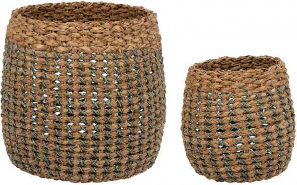 КОРЗИНА НОБОР ИЗ 2 ШТ.,, COTE TABLE, BASKET X2 BORD-MER NT+BLUE GM/PM ABACA+BROWN GRASS, Арт.: 36784