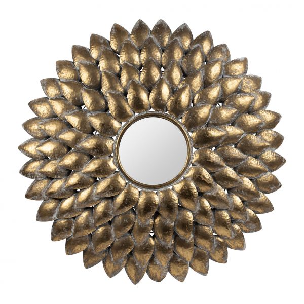 ЗЕРКАЛО СОЛНЦЕ MIRROR DAHLIA GOLD D89X7CM METAL+MIRROR АРТ 36881