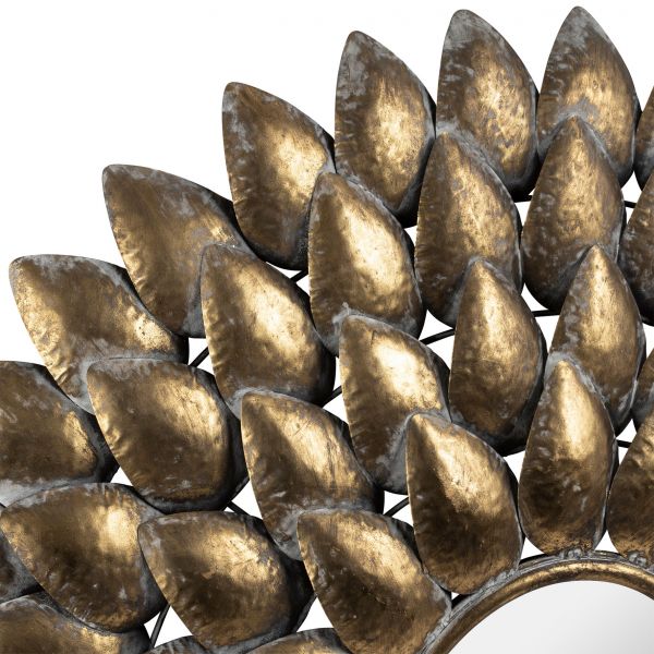 ЗЕРКАЛО СОЛНЦЕ MIRROR DAHLIA GOLD D89X7CM METAL+MIRROR АРТ 36881