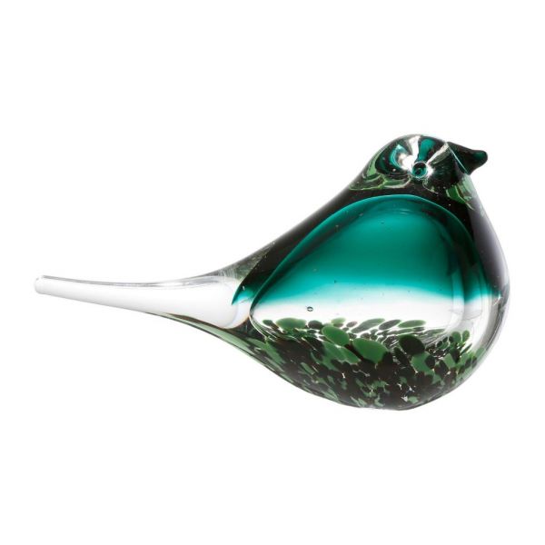 Птица ПРЕДМЕТЫ ИНТЕРЬЕРА/ДЕКОРативная, PAPER WEIGHT SPARROW SERIN GREEN 20X9.5XH11 GLASS ,Cote Table ,Арт.: 36911