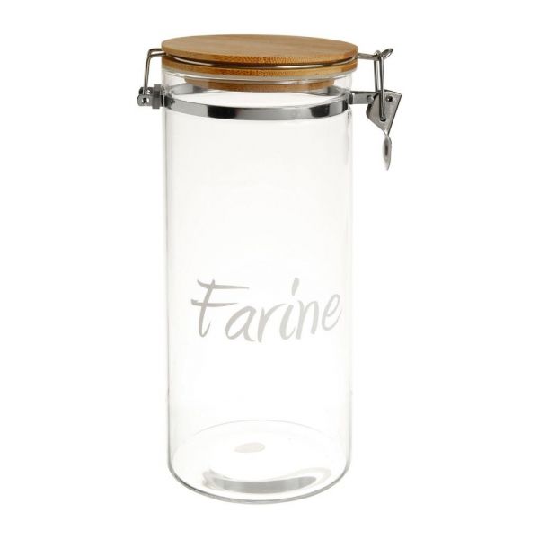 Банка с крышкой, JAR FARINE W/LID PAPILLE WHIT D10XH24 BOROSILICATE ,Cote Table ,Арт.: 36930