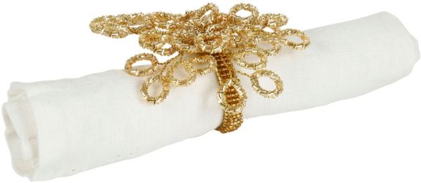 Кольцо для салфетки, Салфетка, NAPKIN RING FLOCON GOLD D4CM METAL+GLASS+PLASTIC ,Cote Table ,Арт.: 37005