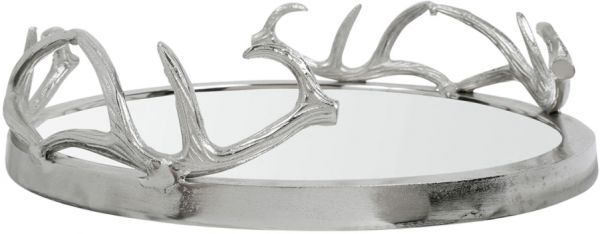 Поднос круглый, ROUND TRAY CERF SILVER GREY D41XH9CM ALUMINIUM ,Cote Table ,Арт.: 37042