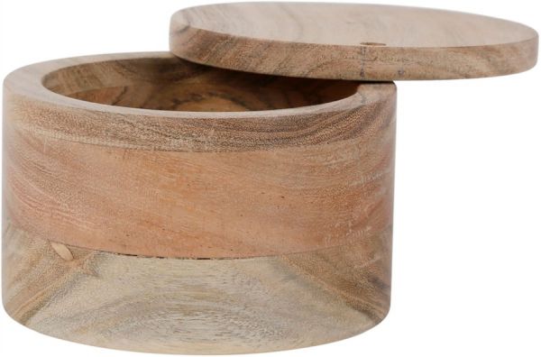 Банка с крышкой из дерева, BOX WITH LID DALBERT NATURAL D12XH8CM ACACIA WOOD ,Cote Table ,Арт.: 37071