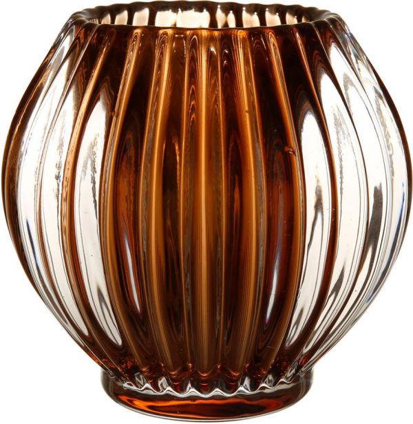 Подсвечник  PRISCA AMBER D9XH8.5CM GLASS ,Cote Table ,Арт.: 37098